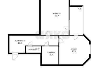 Фото №1: 1-комнатная квартира 58 м² - Краснодар, мкр. Восточно-Кругликовский, ул. Черкасская, 117