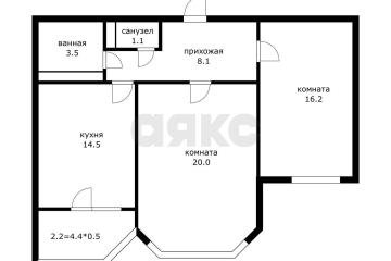 Фото №3: 2-комнатная квартира 67 м² - Краснодар, мкр. Фестивальный, ул. Яна Полуяна, 47