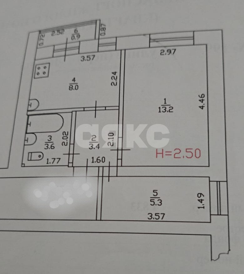 Фото №15: 2-комнатная квартира 33 м² - Горячий Ключ, Администрация, мкр. Администрация, ул. Ленина, 199