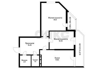 Фото №3: 2-комнатная квартира 57 м² - Краснодар, мкр. жилой комплекс Большая Таманская, ул. Таманская, 153к3