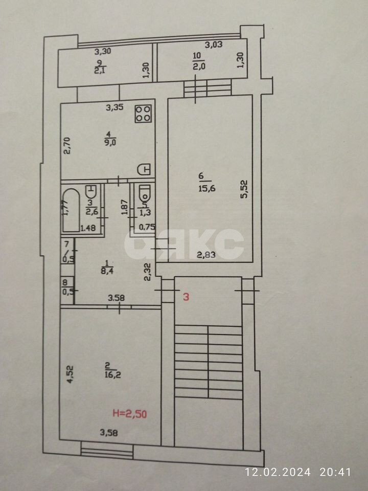 Фото №20: 2-комнатная квартира 54 м² - Горячий Ключ, мкр. Администрация, ул. Ленина, 238