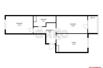 Фото №1: 2-комнатная квартира 59 м² - Краснодар, мкр. ЖК Первое Место, ул. Виктора Казанцева, 1.4лит1