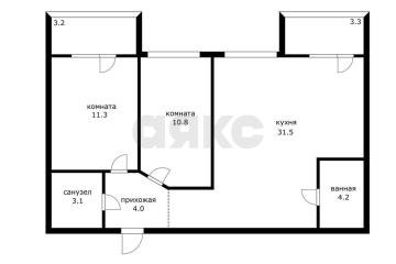 Фото №2: 2-комнатная квартира 70 м² - Краснодар, мкр. Прикубанский внутригородской округ, ул. Почтовое отделение 73, 73