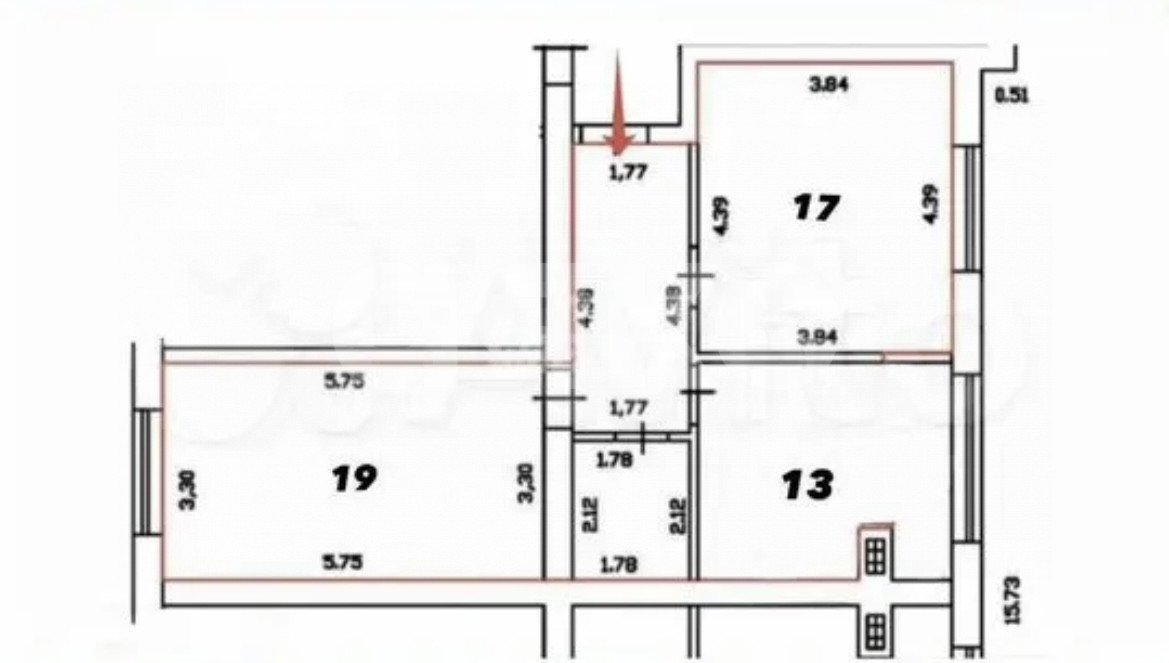 Фото №5: 2-комнатная квартира 60 м² - Горячий Ключ, Курортная Зона, мкр. Курортная Зона, ул. Репина, 15